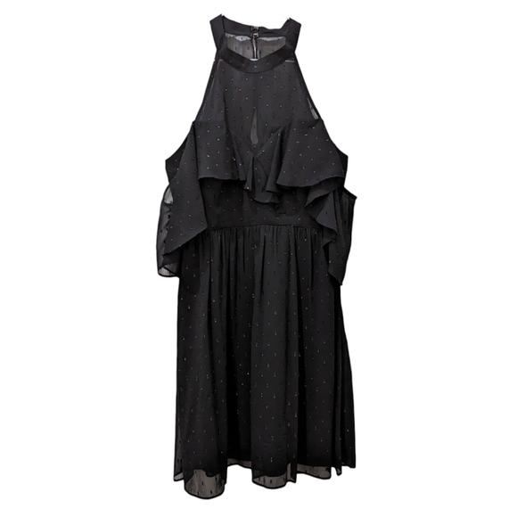 BCBGeneration Black Halter Cold Shoulder Mini Dress 0 - Picture 8 of 10